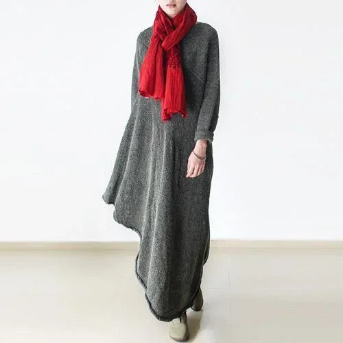 2018-gray-knit-dresses-casual-o-neck-long-knit-sweaters-fine-asymmetric-pullover-sweater