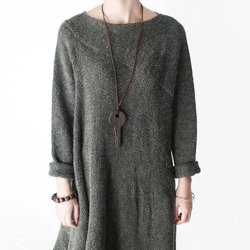 2018-gray-knit-dresses-casual-o-neck-long-knit-sweaters-fine-asymmetric-pullover-sweater