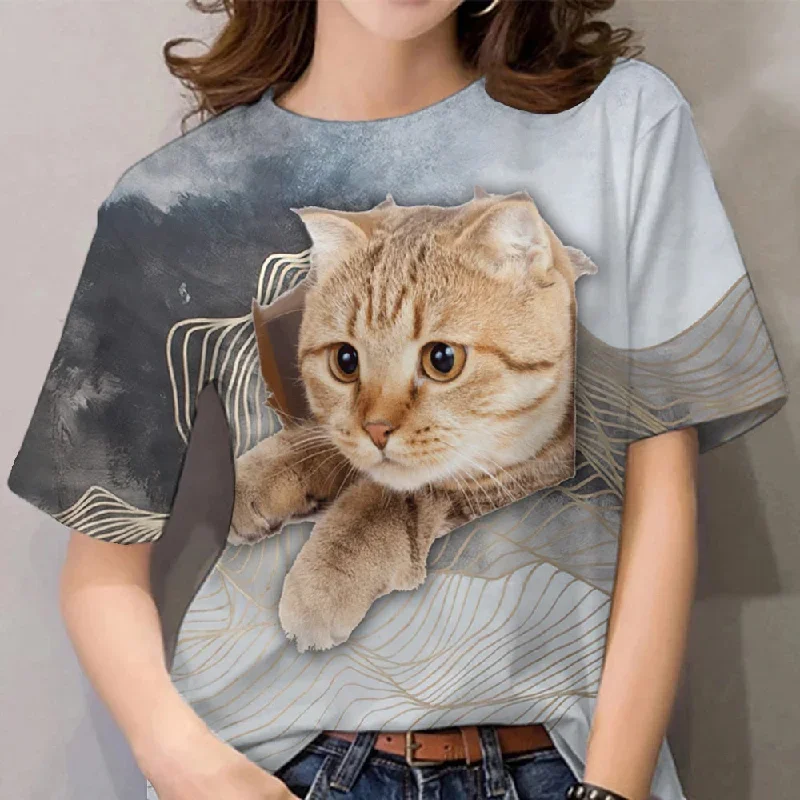 2023-fashion-womens-t-shirts-animal-3d-print-tops-short-sleeve-t-shirt