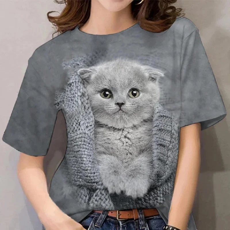 2023-fashion-womens-t-shirts-animal-3d-print-tops-short-sleeve-t-shirt