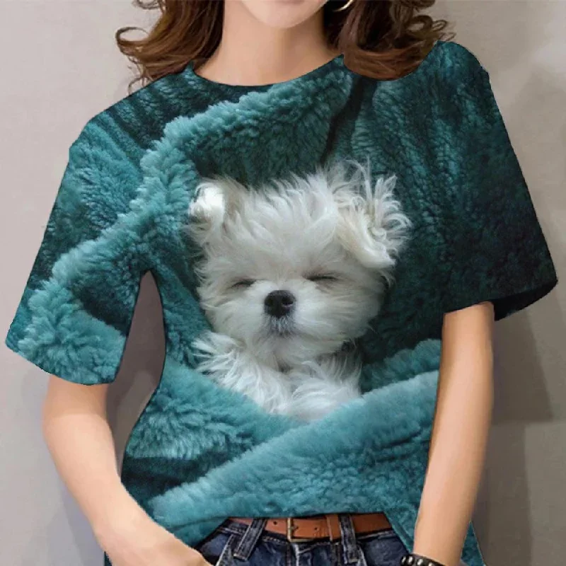 2023-fashion-womens-t-shirts-animal-3d-print-tops-short-sleeve-t-shirt