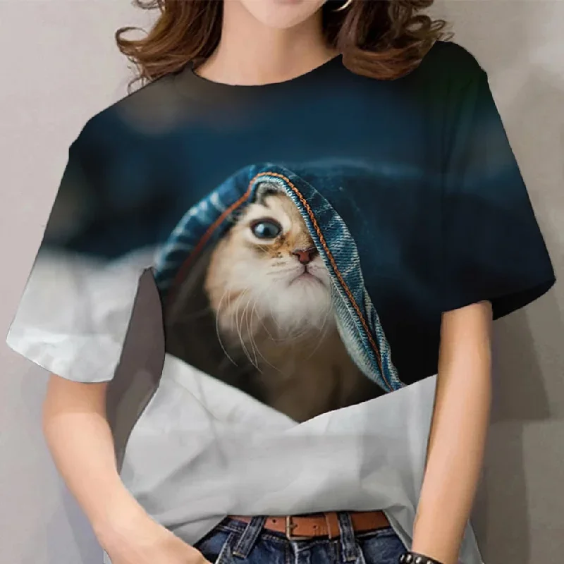 2023-fashion-womens-t-shirts-animal-3d-print-tops-short-sleeve-t-shirt