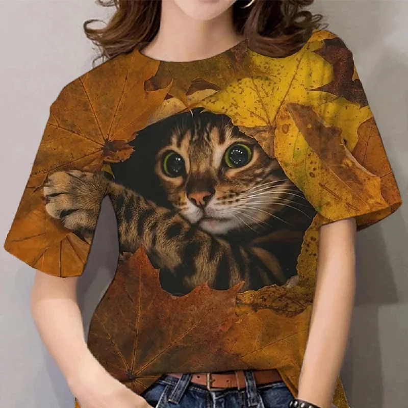 2023-fashion-womens-t-shirts-animal-3d-print-tops-short-sleeve-t-shirt