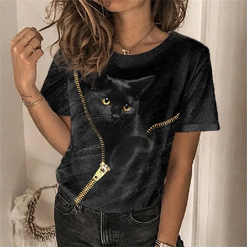 2023-fashion-womens-t-shirts-animal-3d-print-tops-short-sleeve-t-shirt