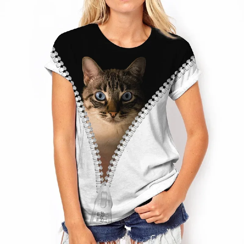 2023-fashion-womens-t-shirts-animal-3d-print-tops-short-sleeve-t-shirt