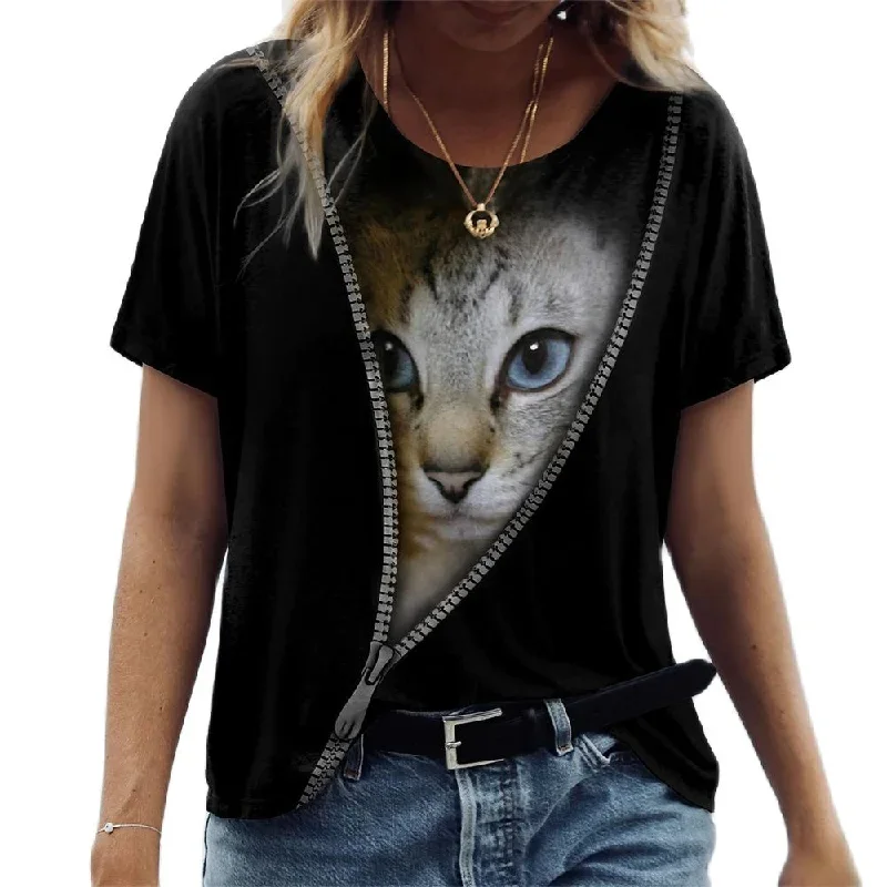 2023-fashion-womens-t-shirts-animal-3d-print-tops-short-sleeve-t-shirt