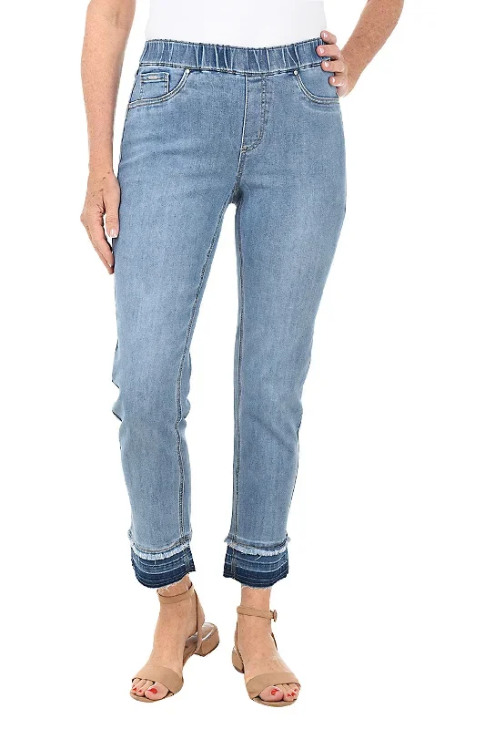 Double Hem Pencil Denim Ankle Pant