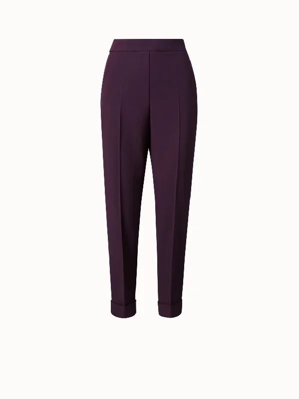 Acetate Viscose Crêpe Tapered Pants