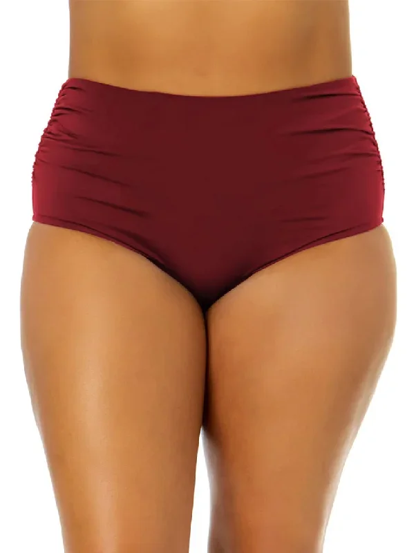 Anne Cole Shirred Hi-Low Plus Swim Bottom