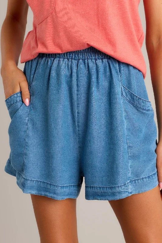 Azure Ambiance Medium Chambray Shorts