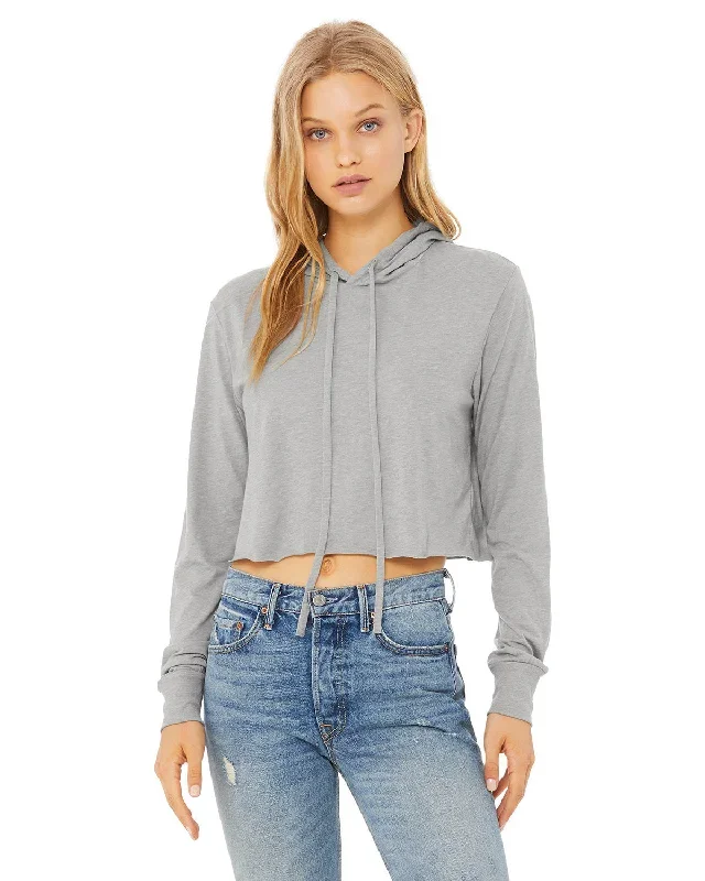 Bella + Canvas 8512 Ladies' Cropped Long Sleeve Hoodie T-Shirt