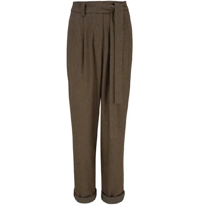 HIGH-WAISTED WOOL TROUSER ""CAROLIN"" IN BROWN