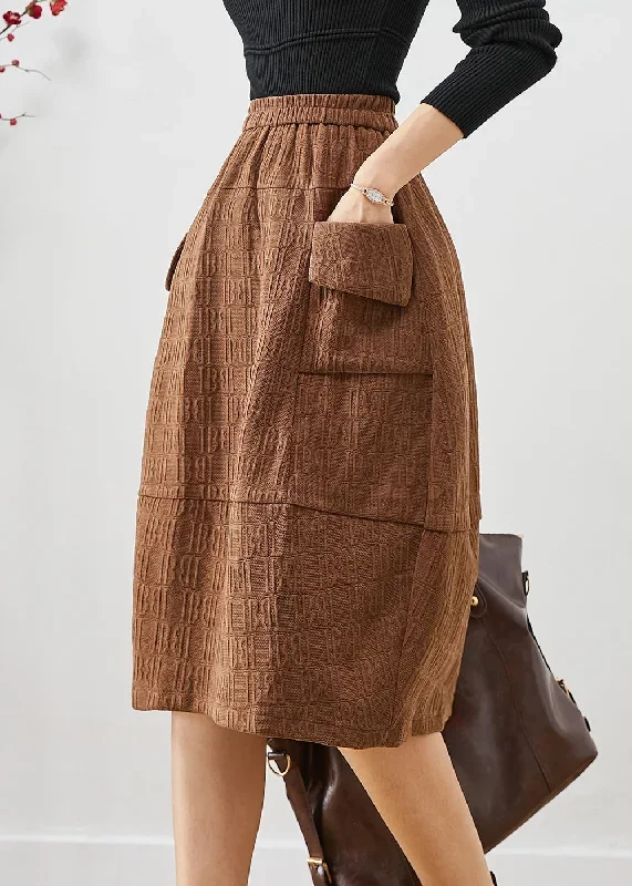 casual-coffee-jacquard-patchwork-corduroy-skirt-fall