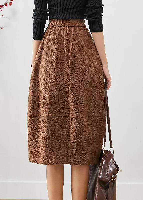 casual-coffee-jacquard-patchwork-corduroy-skirt-fall