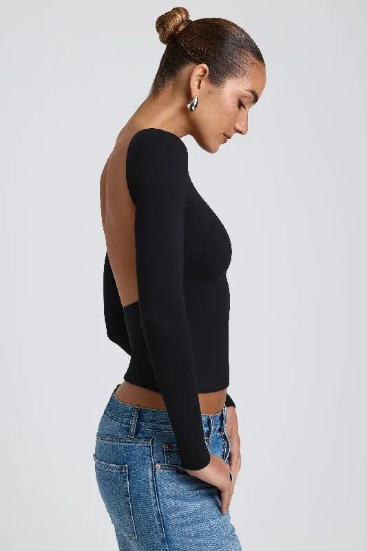 elli-long-sleeve-backless-top-black