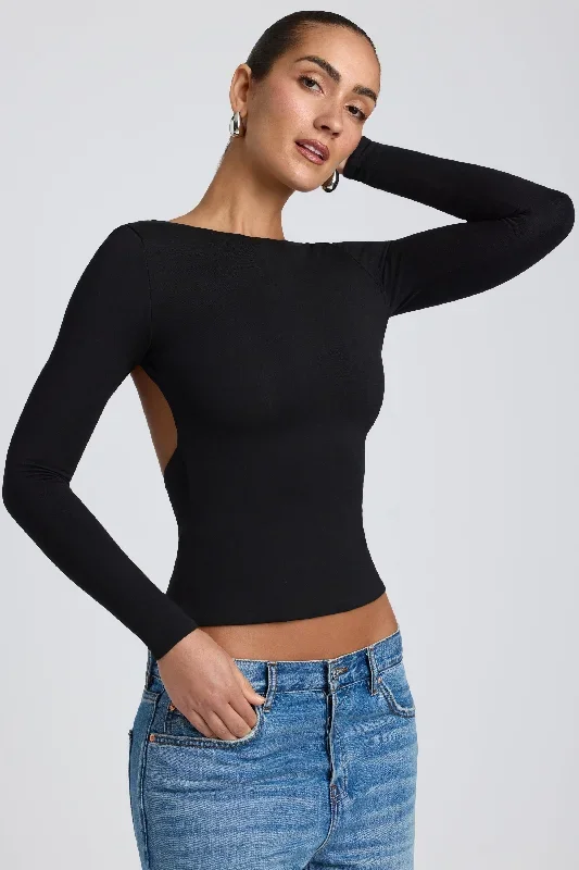 elli-long-sleeve-backless-top-black