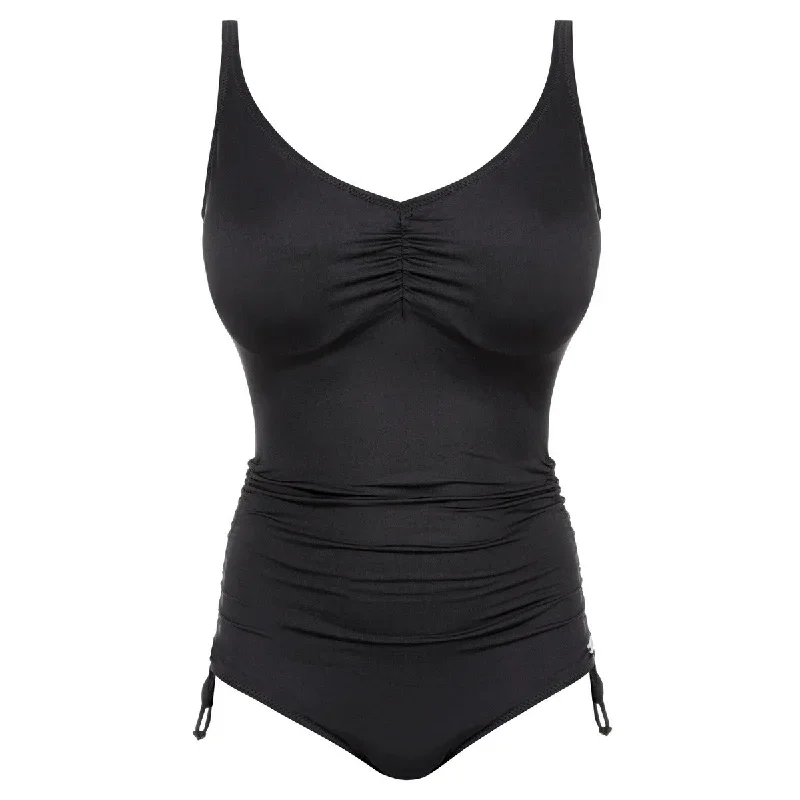 Versailles Black Adjustable Leg One Piece Swimsuit - Fantasie Swim