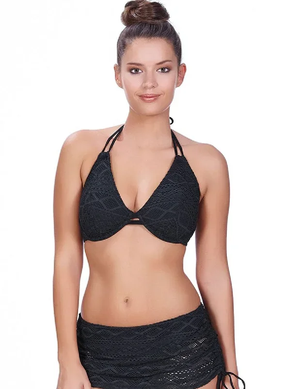 Freya Sundance Bandless Halter Bikini Top Black