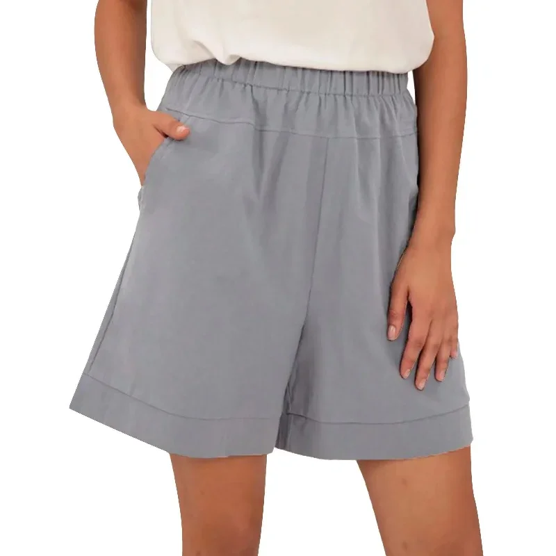 High Waist Cotton Pocket Shorts