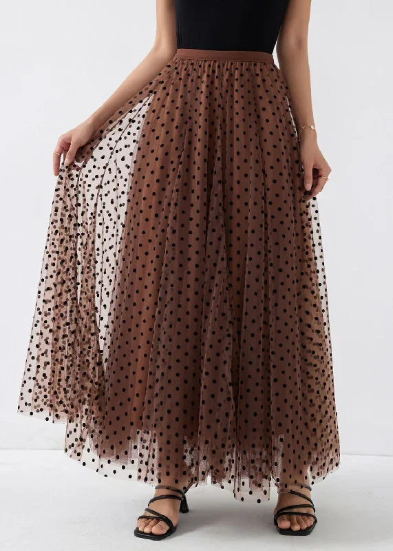 italian-brown-print-high-waist-tulle-a-line-skirts