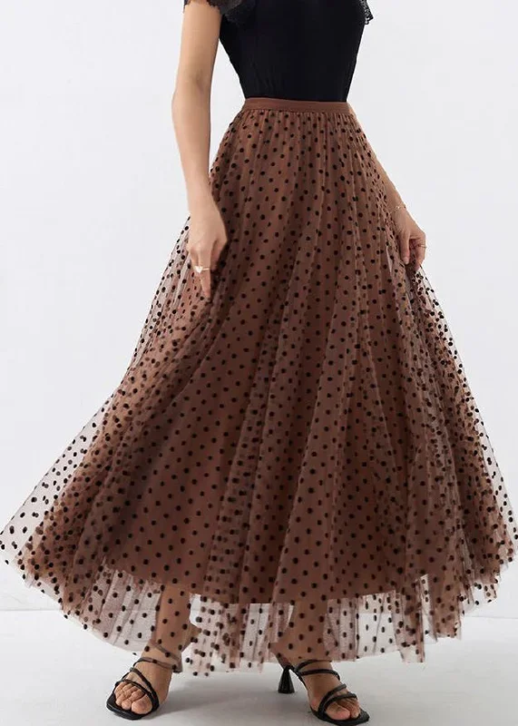 italian-brown-print-high-waist-tulle-a-line-skirts