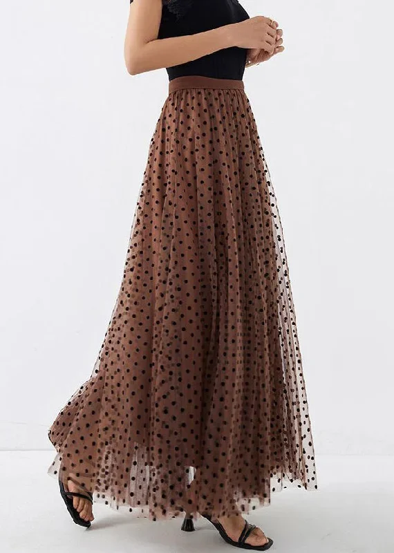 italian-brown-print-high-waist-tulle-a-line-skirts