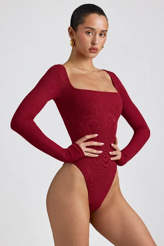 jordan-long-sleeve-bodysuit-maroon