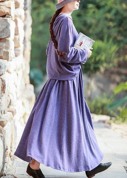 knitted-skirt-new-long-sleeve-knitted-sweater-purple-suit-for-women