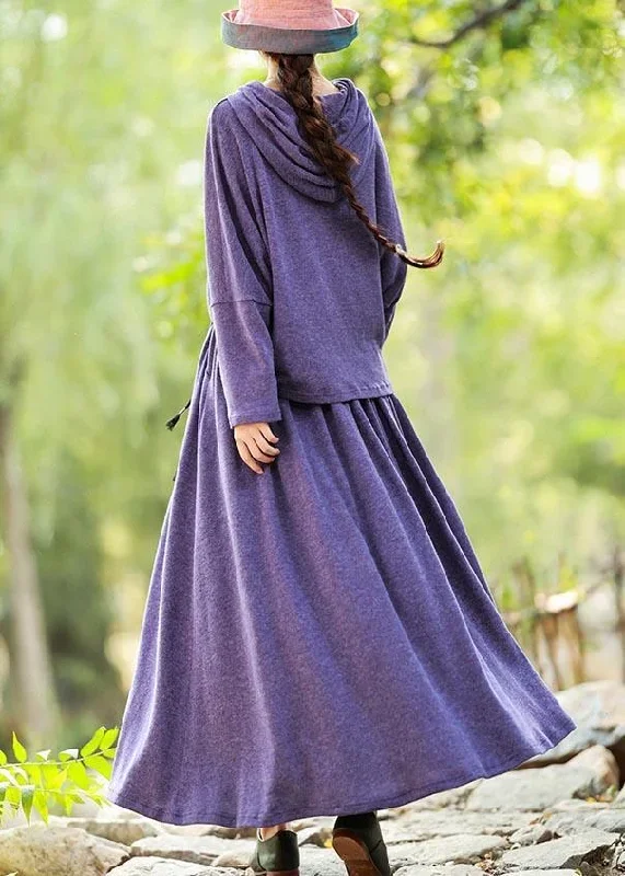 knitted-skirt-new-long-sleeve-knitted-sweater-purple-suit-for-women