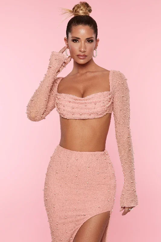 la-desirade-embellished-cowl-neck-crop-top-in-rose