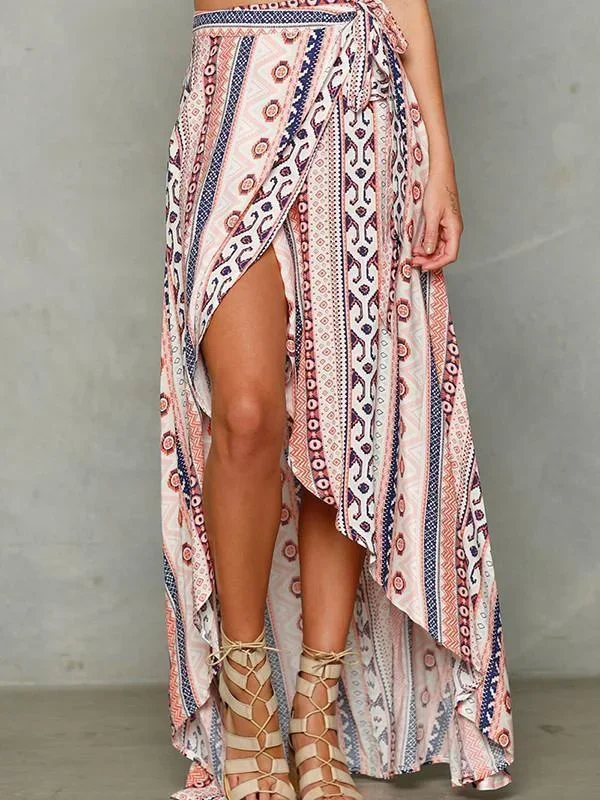 lovely-bohemia-stripe-front-split-long-skirt-bottoms