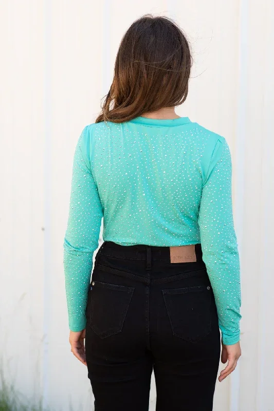 mint-long-sleeve-bodysuit-with-rhinestones