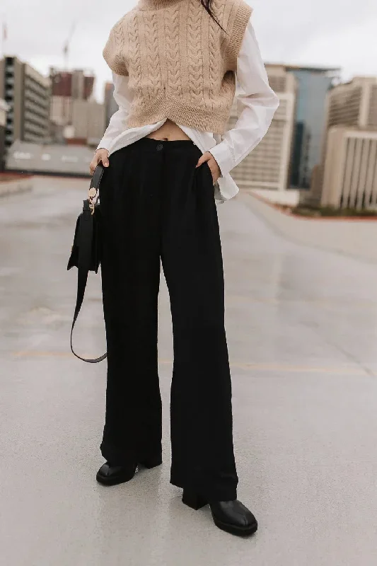 Morgan Wide Leg Pants in Black - FINAL SALE