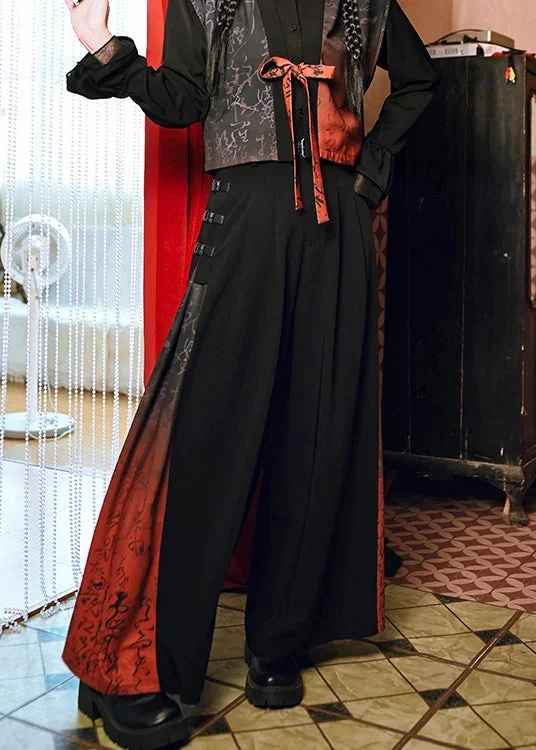 new-chinese-style-patchwork-high-waisted-design-wide-leg-pants-spring