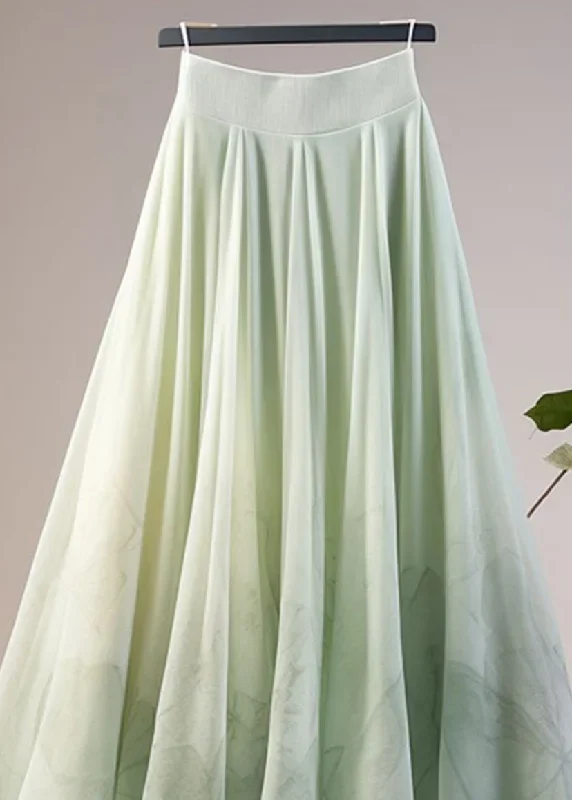 new-green-asymmetrical-high-waist-tulle-skirts-summer