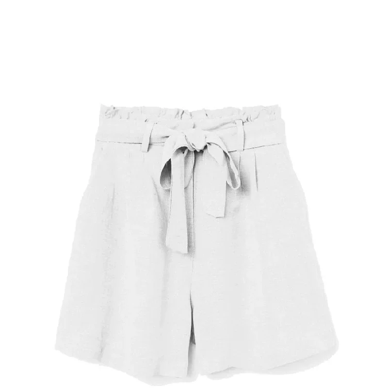 HIGH-WAISTED LINEN SHORTS ""NOMADE"" IN WHITE