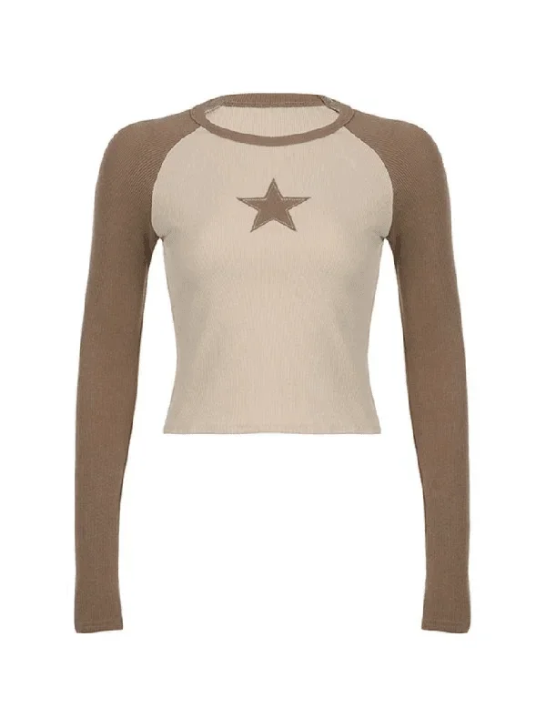 raglan-sleeve-star-patch-knit-crop-top