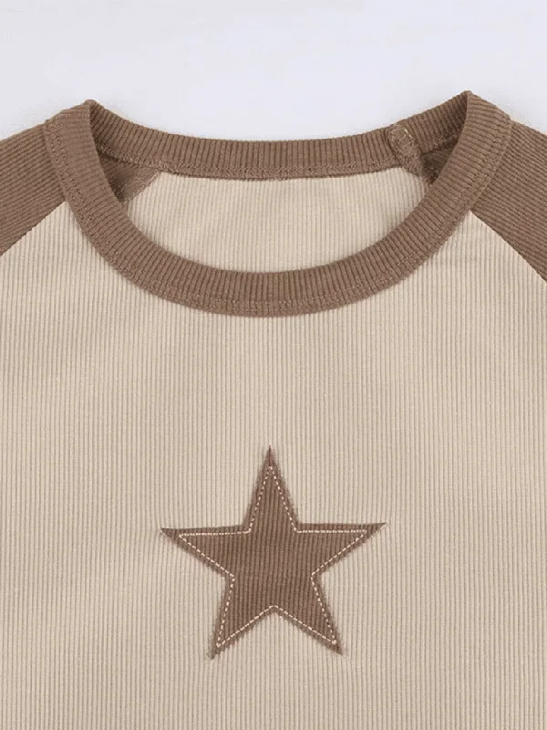 raglan-sleeve-star-patch-knit-crop-top