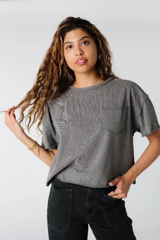 Relaxed Crop Top - Charcoal