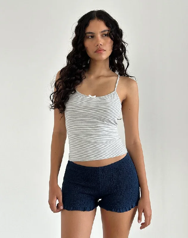 Ritala Shirred Shorts in Navy