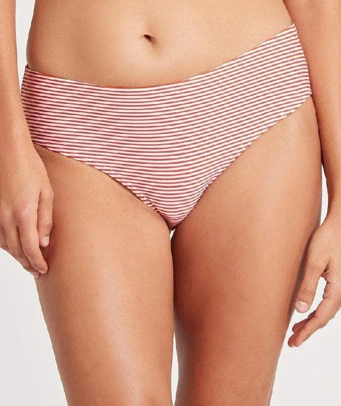 Sea Level Positano Stripe Mid Bikini Brief - Orange