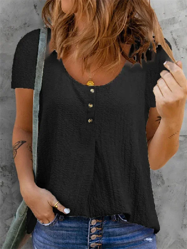 summer-casual-solid-color-linen-cotton-t-shirt-blouse-women-elegant-o-neck-button-short-sleeve-shirt-fashion-ladies-street-tops