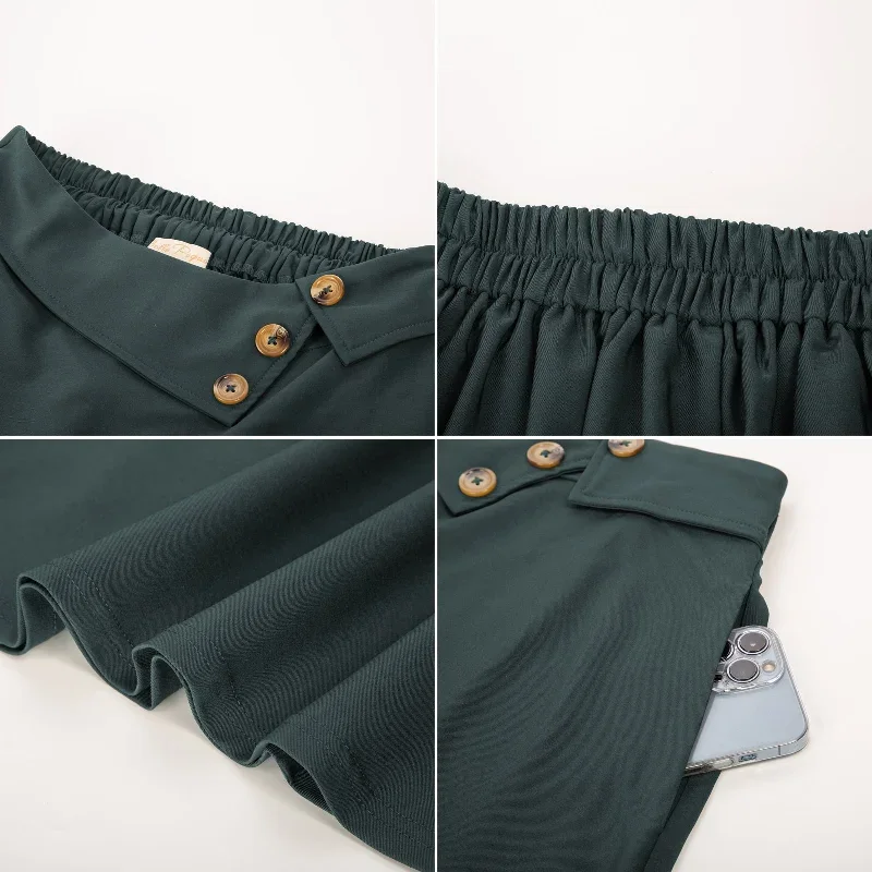 swing-skirt-elastic-waist-buttons-decorated-flared-a-line-skirt