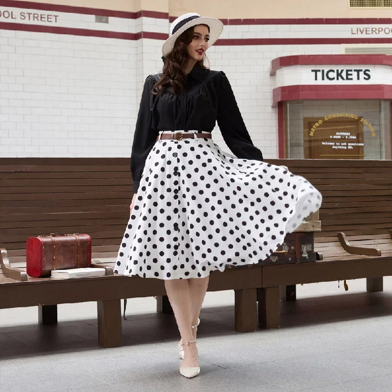 swing-skirt-with-belt-elastic-high-waist-buttons-decorated-skirt-5