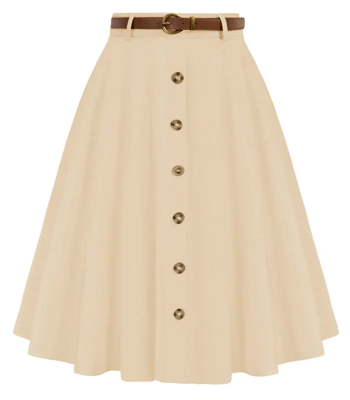 swing-skirt-with-belt-elastic-high-waist-buttons-decorated-skirt-5