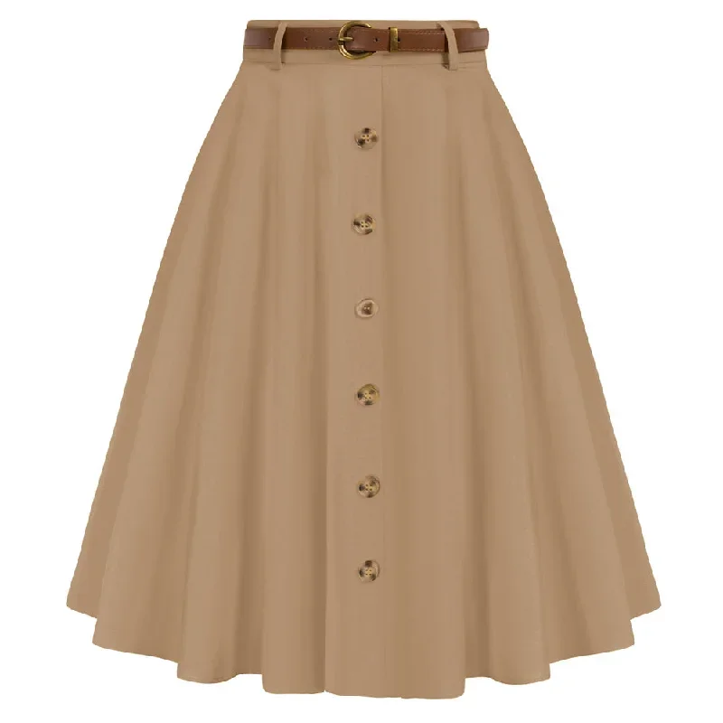 swing-skirt-with-belt-elastic-high-waist-buttons-decorated-skirt-5