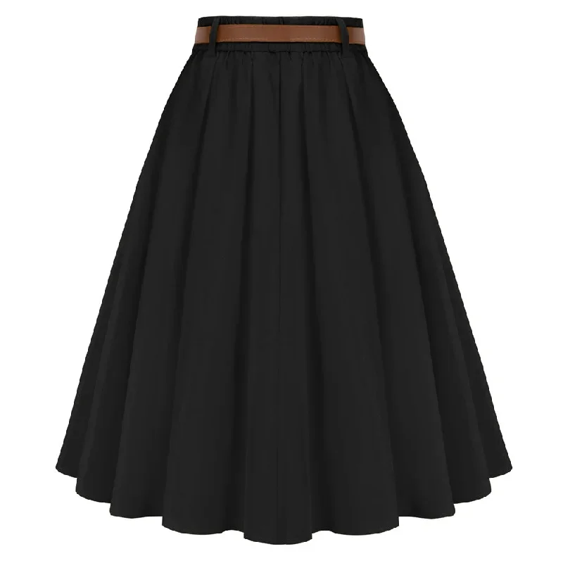 swing-skirt-with-belt-elastic-high-waist-buttons-decorated-skirt-5