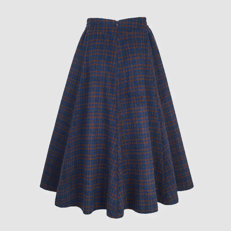 tartan-wool-skirt-in-blue-midi-wool-skirt-vintage-wool-plaid-skirt-winter-circle-wool-skirt-swing-skirt-a-line-skirt-linennaive