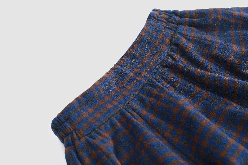 tartan-wool-skirt-in-blue-midi-wool-skirt-vintage-wool-plaid-skirt-winter-circle-wool-skirt-swing-skirt-a-line-skirt-linennaive