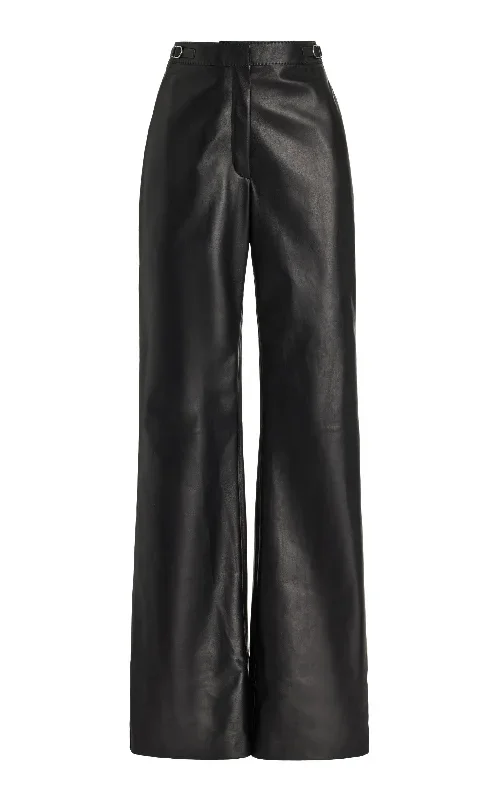 Vesta Pant in Black Nappa Leather